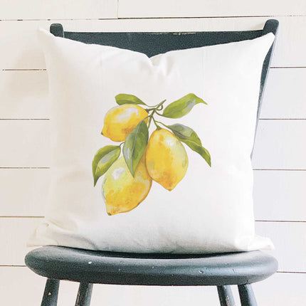 Three Lemon Bunch - Summer Square Canvas Pillow