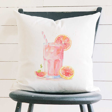 Grapefruit Drink - Summer Square Canvas Pillow