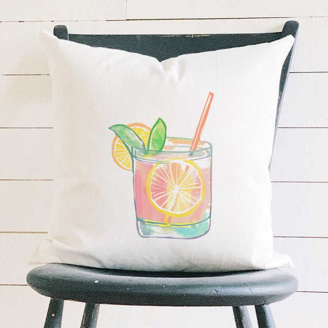 Pink Lemonade - Summer Square Canvas Pillow