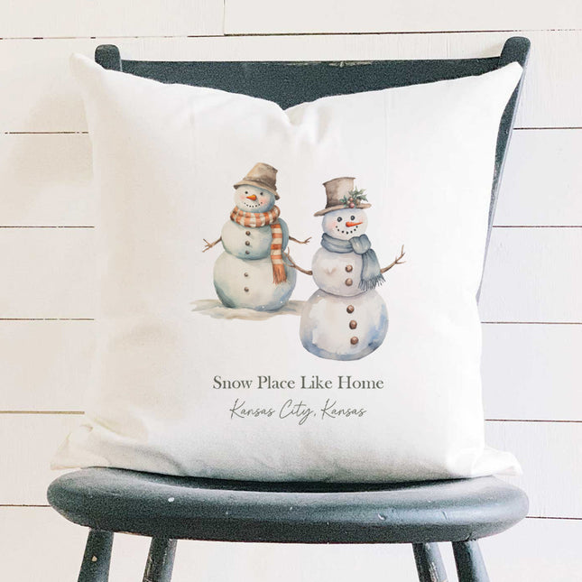 Snow Place Like Home - Custom Square Canvas Pillow