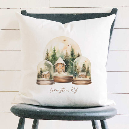 Holiday Snow Globes - Custom Square Canvas Pillow