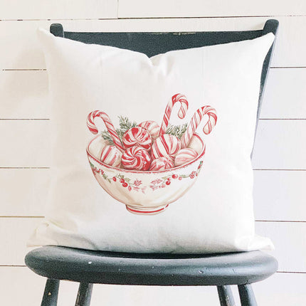 Candy canes and Peppermints - Customizable Throw Pillow