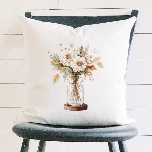 Harvest Florals - Fall Customizable Square Canvas Pillow