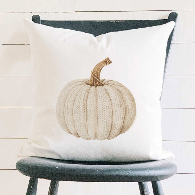 Knit Pumpkin - Customizable Square Canvas Pillow