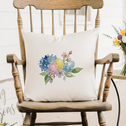Spring Easter Egg Bouquet - Square Canvas Pillow
