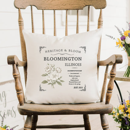 Hometown Rose - Custom Square Canvas Pillow
