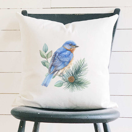 Blue Bird (Fall Birds) - Square Canvas Pillow