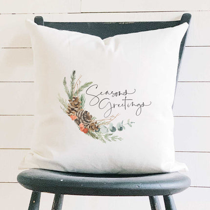Seasons Greetings Swag - Square Canvas Pillow