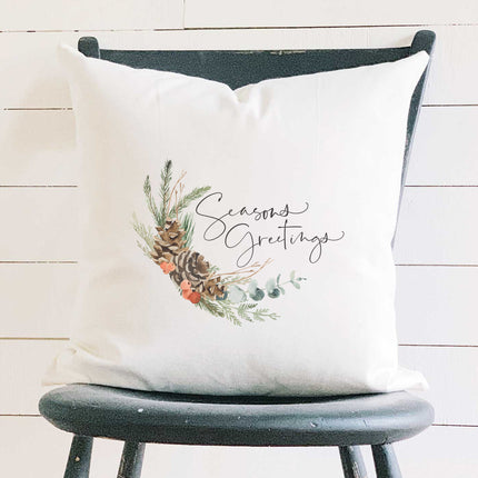 Seasons Greetings Swag - Square Canvas Pillow