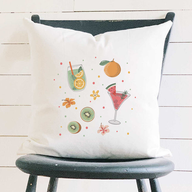 Summer Drinks - Square Canvas Pillow