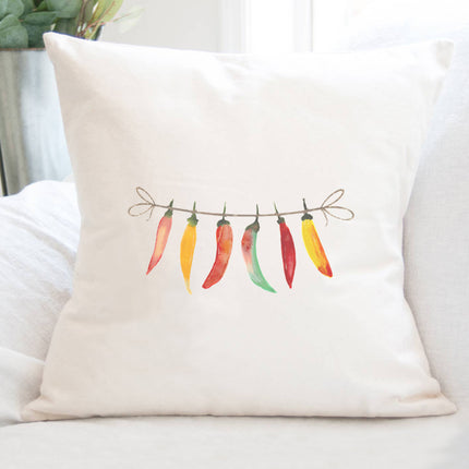 Line of Peppers - Square Canvas Pillow