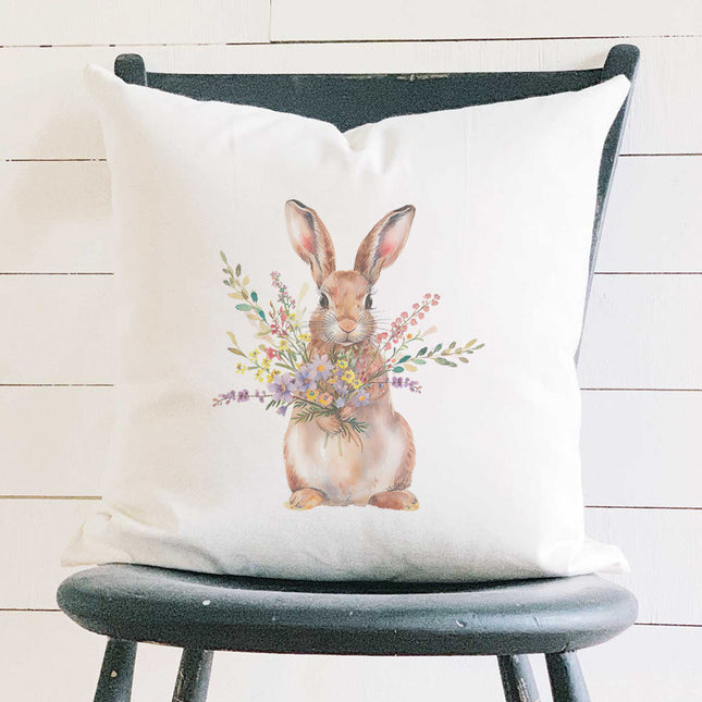 Bunny Bouquet - Square Canvas Pillow