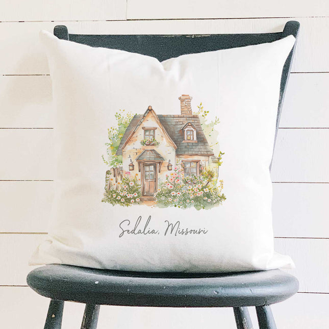Spring Cottage - Custom Square Canvas Pillow
