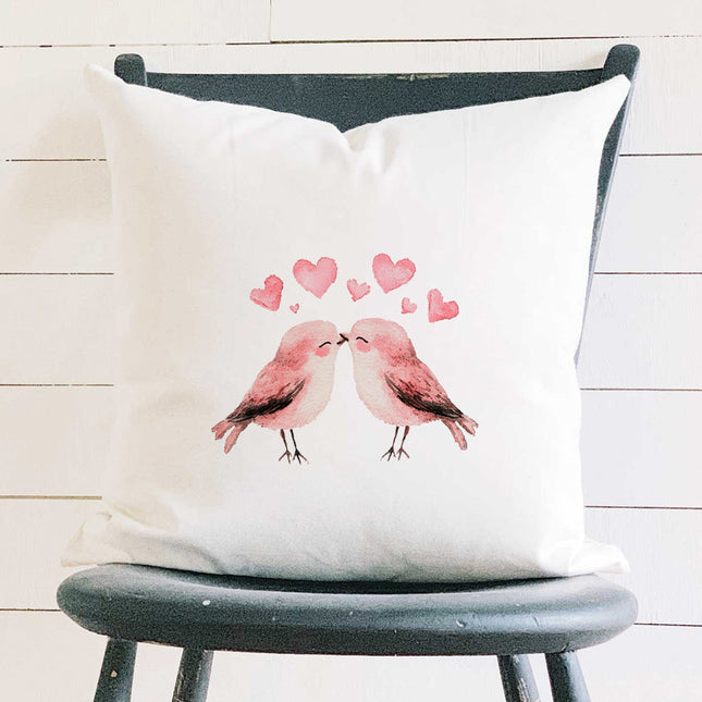 Love Birds - Valentine's Day Square Canvas Pillow