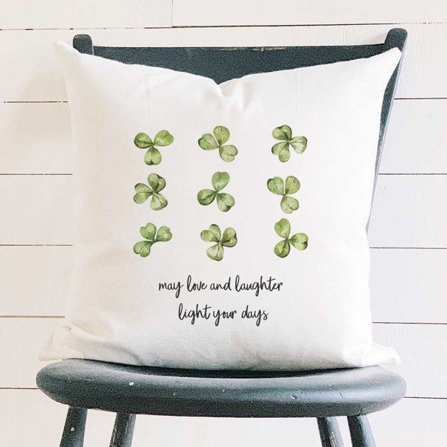 May Love and Laughter - St. Patrick's Day Square Canvas Pillow