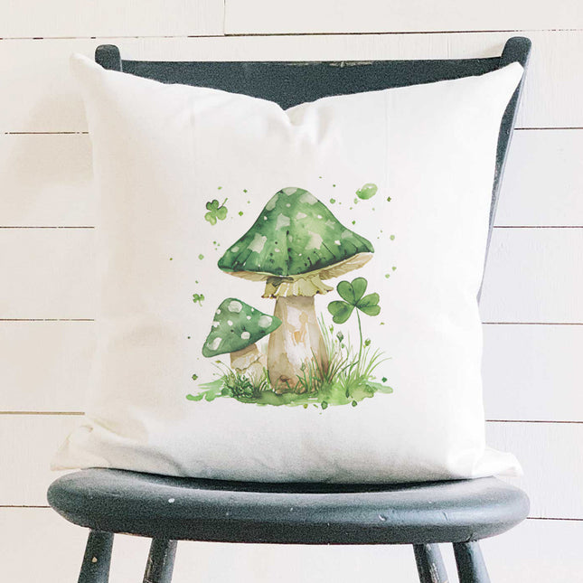 Lucky Mushrooms - St. Patrick's Day Square Canvas Pillow