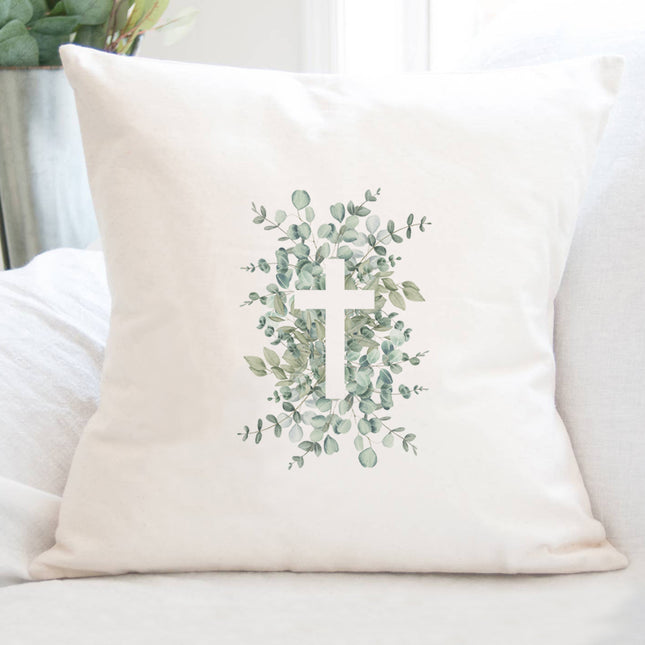 Eucalyptus Cross - Square Canvas Pillow