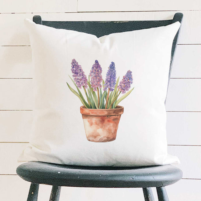 Potted Hyacinths - Spring Square Canvas Pillow