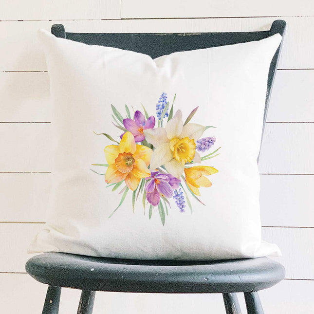 Floral Bunch - Spring Square Canvas Pillow
