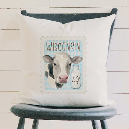 Cow Stamp - Custom Square Canvas Pillow