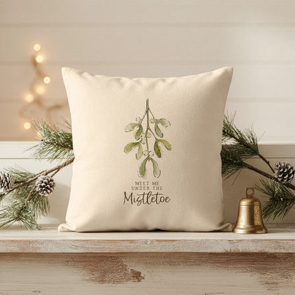 Meet me under Mistletoe - Square Canvas Pillow