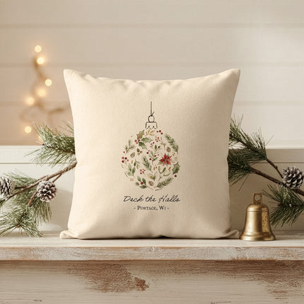Deck the Halls - Custom Square Canvas Pillow
