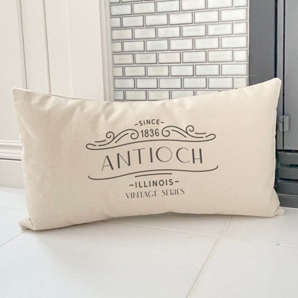 Vintage Marquee City State Est - Custom Rectangular Canvas Pillow