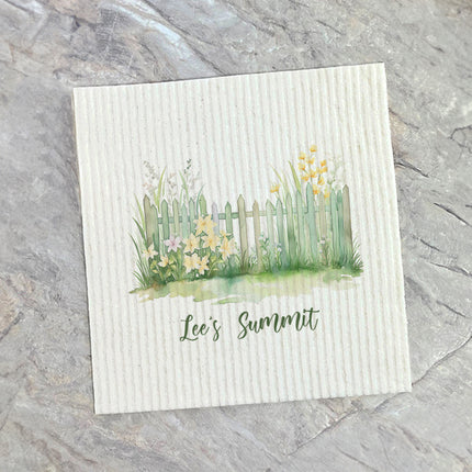 Daffodil Fence - Spring Custom Swedish Dish Cloth