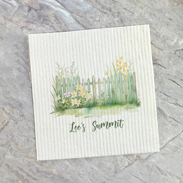 Daffodil Fence - Spring Custom Swedish Dish Cloth