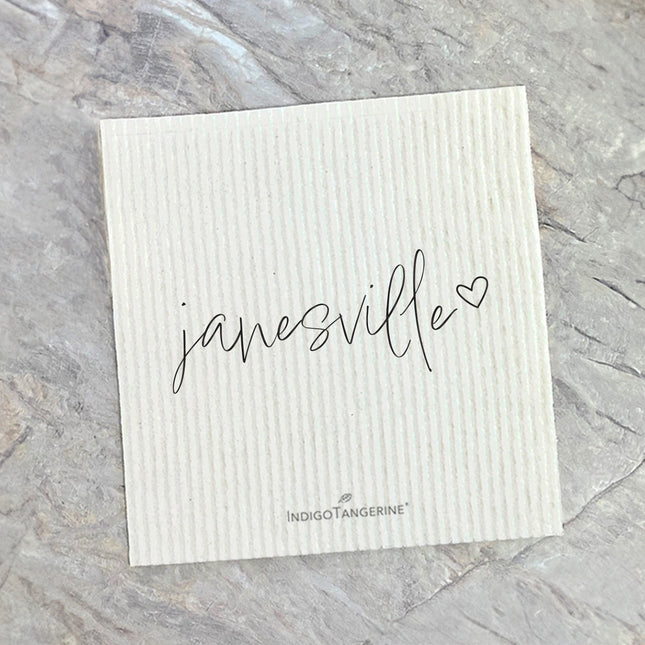 Cursive Heart - Custom Swedish Dish Cloth