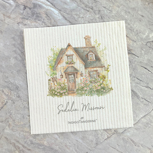 Spring Cottage - Custom Swedish Dish Cloth