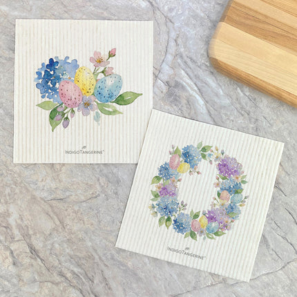 Easter Hydrangea Wreath - 2pk Swedish Dish Cloth