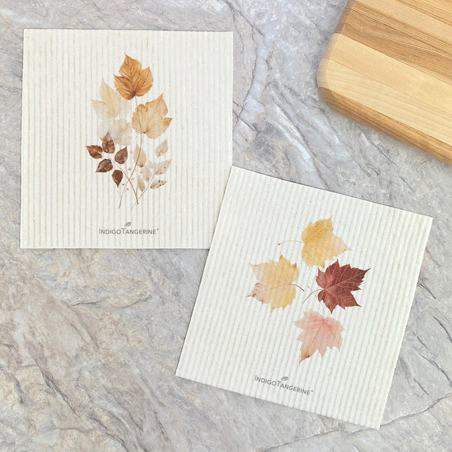 Fall Leaf Bouquets  - 2pk Swedish Dish Cloth