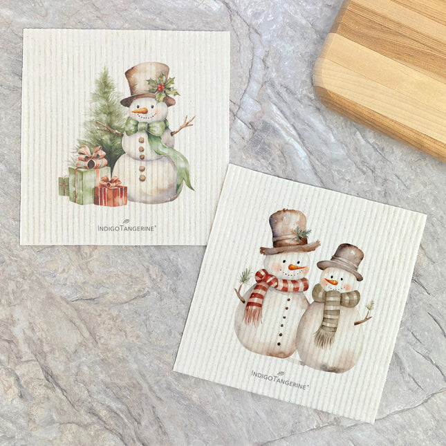Snowmen - 2pk Swedish Dish Cloth