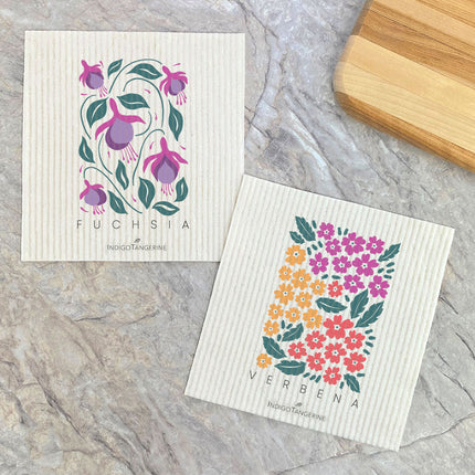 Fuchsia, Verbena (Garden Edition)  - 2pk Swedish Dish Cloth