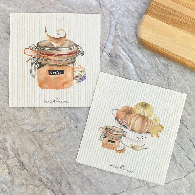 Chai, Pumpkin Bowl  - 2pk Swedish Dish Cloth