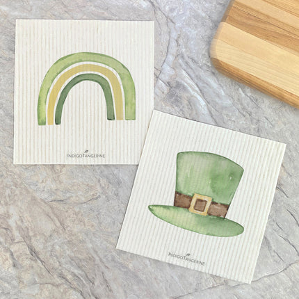 Green Rainbow, Hat  - 2pk Swedish Dish Cloth