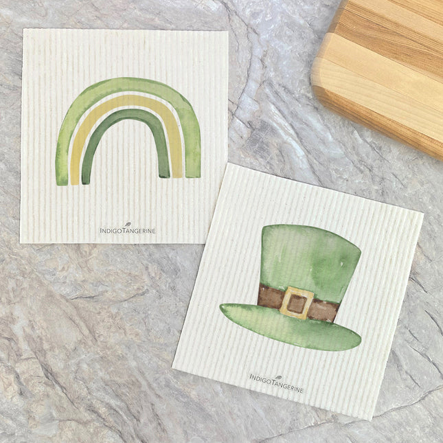 Green Rainbow, Hat  - 2pk Swedish Dish Cloth