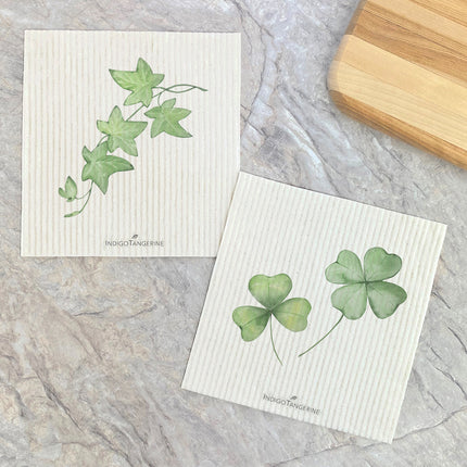 Clover Pair, Ivy  - 2pk Swedish Dish Cloth