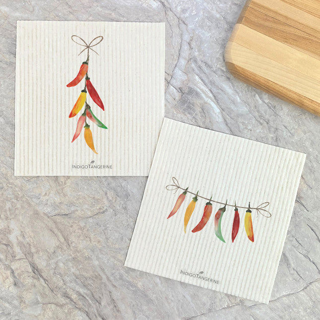 Chili Peppers  - 2pk Swedish Dish Cloth