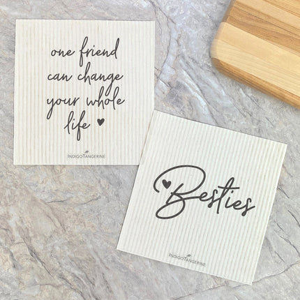 One Friend, Besties  - 2pk Swedish Dish Cloth