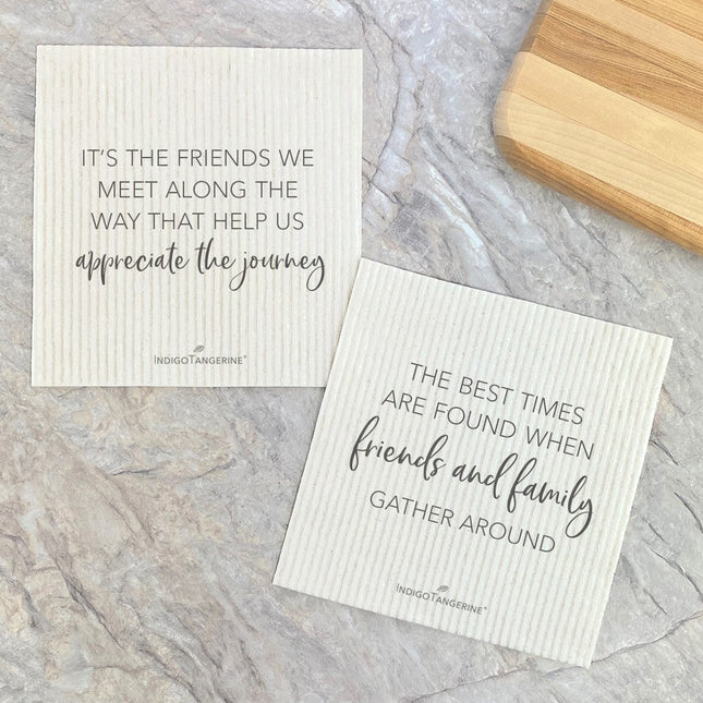 Friends We Meet, Gather Around  - 2pk Swedish Dish Cloth