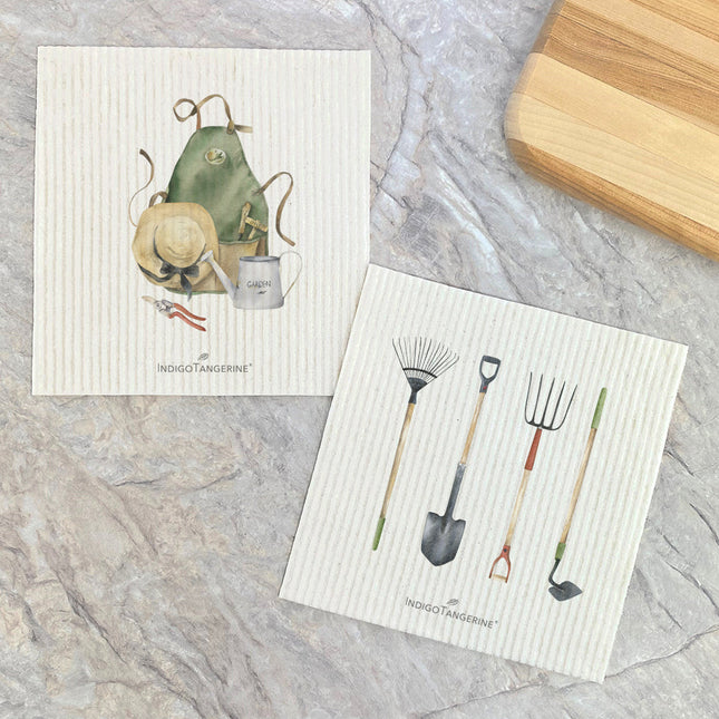 Garden Tools, Apron and Hat  - 2pk Swedish Dish Cloth