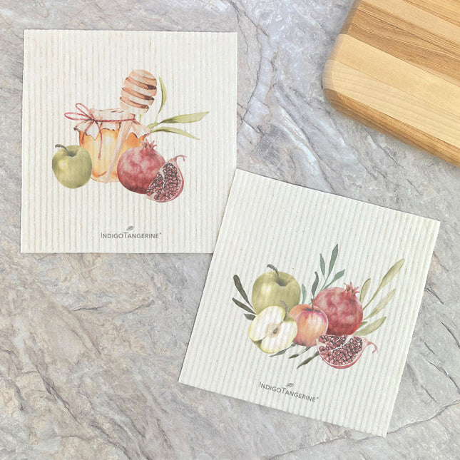 Honey Harvest, Pomegranates  - 2pk Swedish Dish Cloth
