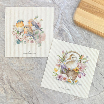 Spring Birds, Duckling  - 2pk Swedish Dish Cloth