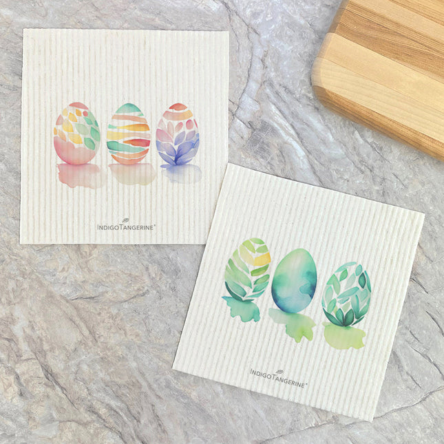 Watercolor Easter Eggs  - 2pk Swedish Dish Cloth