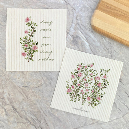 Strong Mothers & Rose Bush - 2pk Swedish Dish Cloth