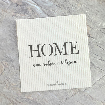 Home with City and State - Custom Swedish Dish Cloth