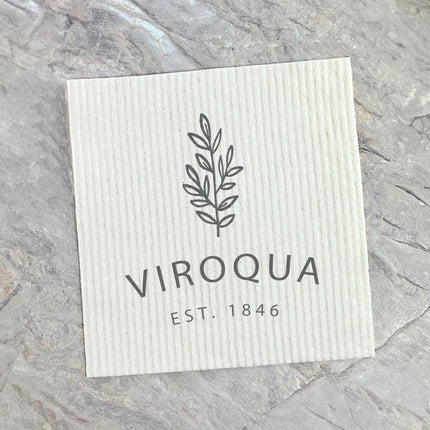 Leaves w/ City, Est - Custom Swedish Dish Cloth