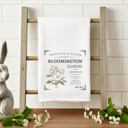 Hometown Rose - Custom Cotton Tea Towel